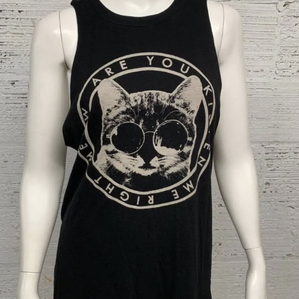 Forever 21 cat graphic muscle tank, xs